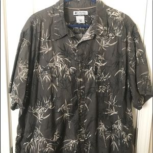 Men’s Columbia bamboo print short sleeve button up casual shirt Sz XXL chest 55”